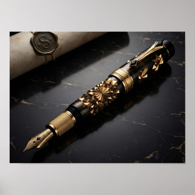 Impressão de Arte de Caneta Tinteiro de Luxo (Frente)