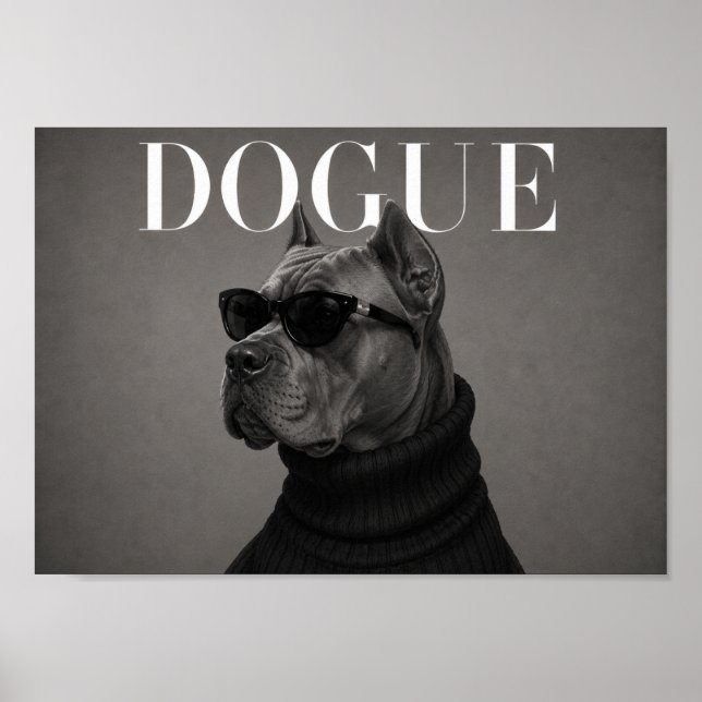 Impressão de Arte de Cão da Moda Chic Cane Corso (Frente)
