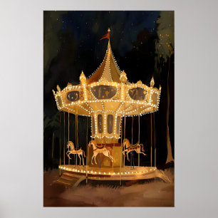 Impressão de Arte de Carrossel Iluminado Carnaval 