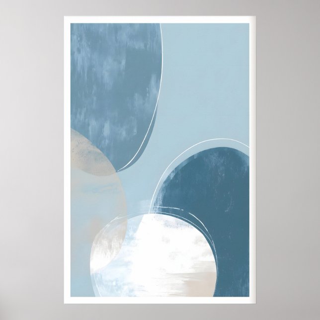 Impressão de Arte de Círculo Azul Minimalista - Pi (Frente)