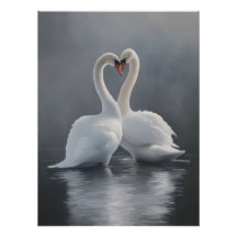 Impressão de Arte de Cisne Vintage