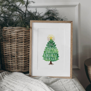 Impressão de Arte de Citação de Árvore de Natal em