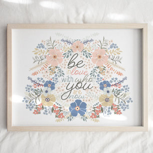Impressão de Arte de Citação Floral