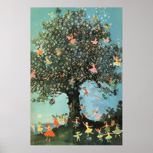 Impressão de Arte de Conto de Fadas Dança na Flore
