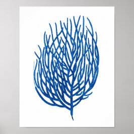 Impressão de arte de coral marinho azul nº 9 impre
