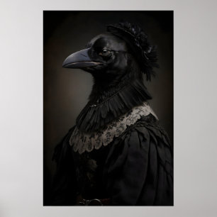 Impressão de Arte de Corvo Gótico Cartaz Vitoriano