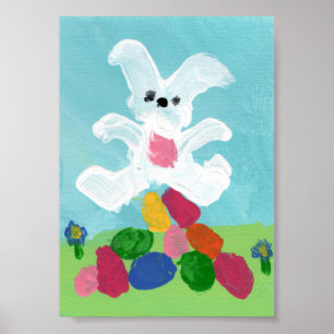 Impressão de Arte de Criança Páscoa Hoppy