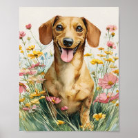 Impressão de Arte de Dachshund Engraçado – Poster 