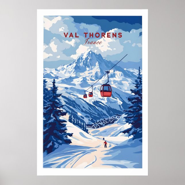 Impressão de Arte de Esqui de Val Thorens 1 (Frente)