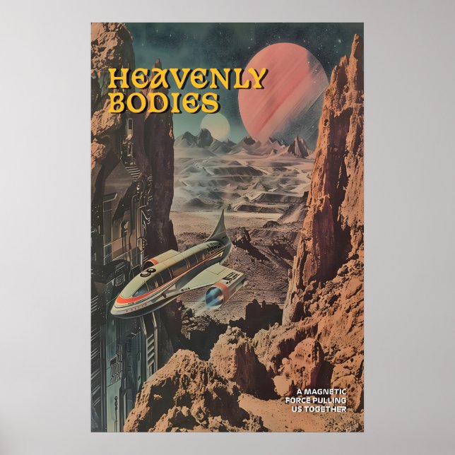 Impressão de Arte de Exploração Espacial Retro Fic (Frente)