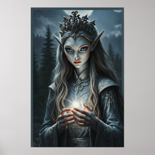Impressão de Arte de Fantasia da Elfa Mística Sylv