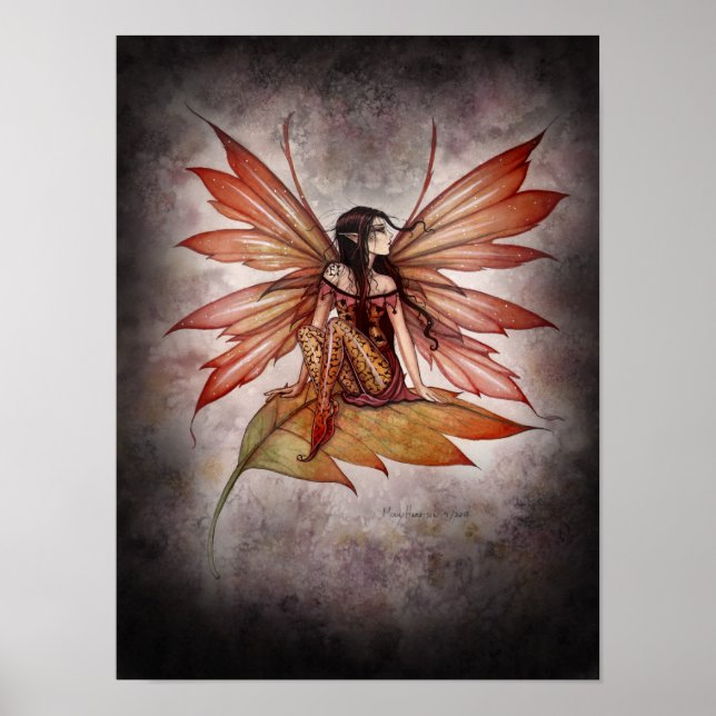 Impressão de Arte de Fantasia de Fada Outonal Góti (Frente)