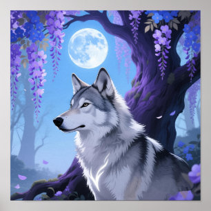 Impressão de Arte de Fantasia de Lobo Místico e Lu