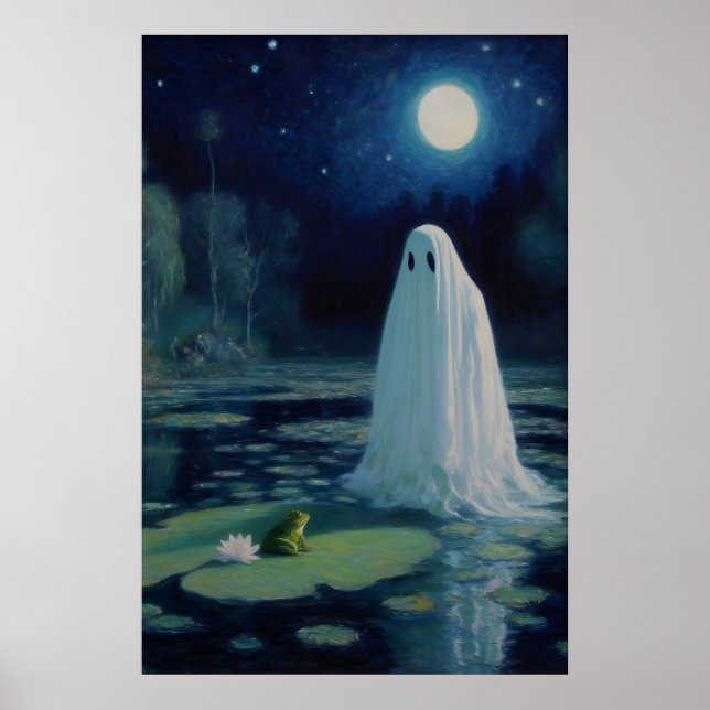 Impressão de Arte de Fantasma e Sapo Pântano Luz d (Frente)