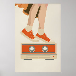Impressão de Arte de Fita Cassete dos Anos 80 Pare