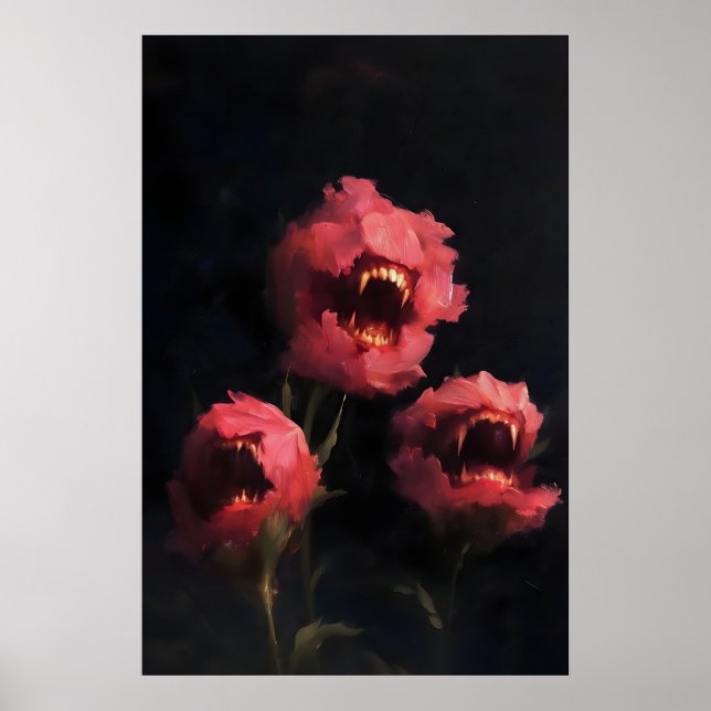 Impressão de Arte de Flor Carnívora, Floral Surrea (Frente)