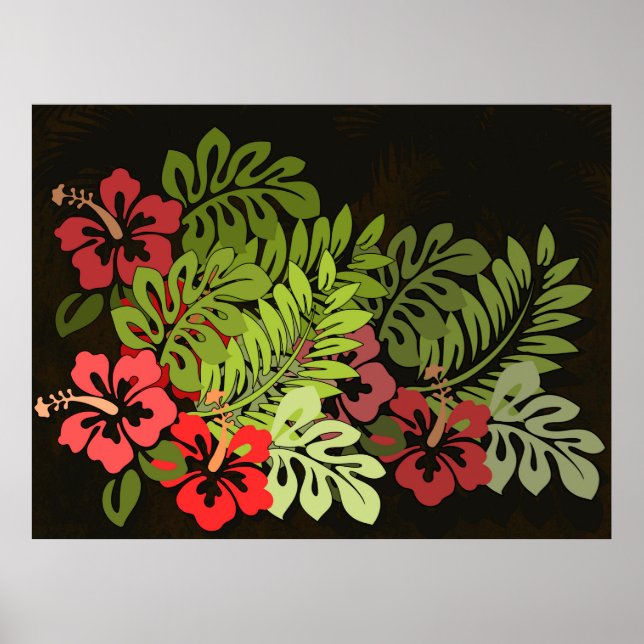 Impressão de Arte de Flor do Havaí Aloha (Frente)