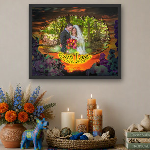 Impressão de Arte de Foto Personalizada de Casamen