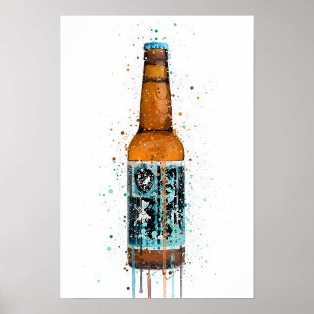 Impressão de Arte de Garrafa de Cerveja em Parede  (Frente)