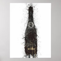 Impressão de Arte de Garrafa de Champanhe 'Black F