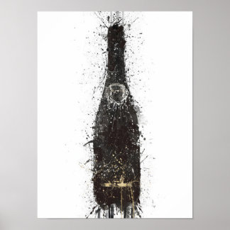 Impressão de Arte de Garrafa de Champanhe 'Black F