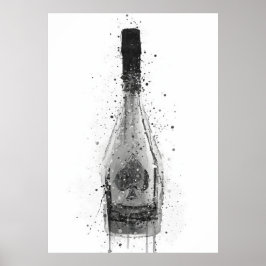 Impressão de Arte de Garrafa de Champanhe 'Titânio