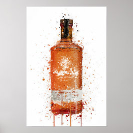 Impressão de Arte de Garrafa de Gin 'Blood Orange'