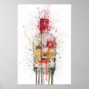 Impressão de Arte de Garrafa de Gin 'Carmesim'