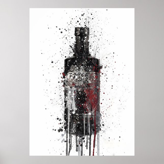 Impressão de Arte de Garrafa de Gin 'Dark Sky' 026 (Frente)