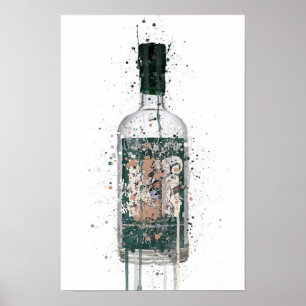 Impressão de Arte de Garrafa de Gin 'Deep Pine'