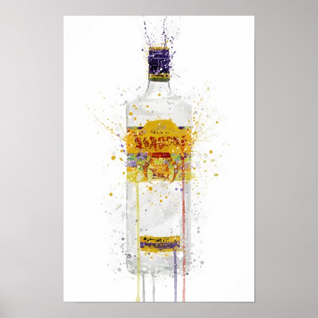 Impressão de Arte de Garrafa de Gin 'Dragão' (Frente)