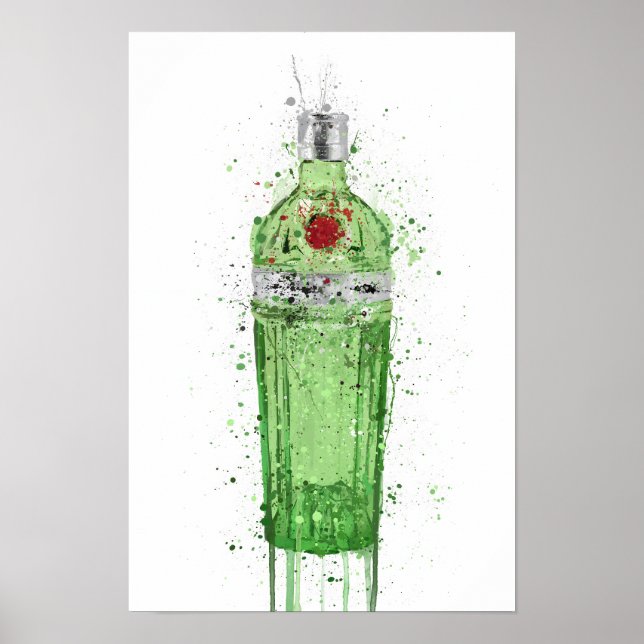Impressão de Arte de Garrafa de Gin 'Emerald 2.0' (Frente)