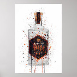 Impressão de Arte de Garrafa de Gin 'Favo de Mel'