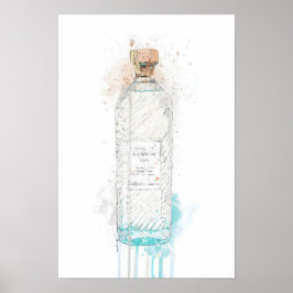 Impressão de Arte de Garrafa de Gin 'Hebridean Hue