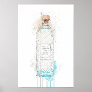 Impressão de Arte de Garrafa de Gin 'Hebridean Hue
