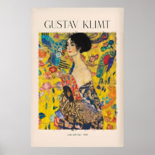 Impressão de Arte de Gustav Klimt - Senhora com Le