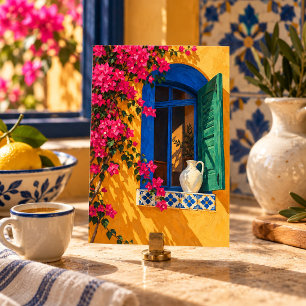 Impressão de Arte de Janela com Bougainvillea