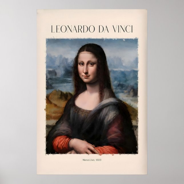Impressão de Arte de Leonardo da Vinci - Mona Lisa (Frente)