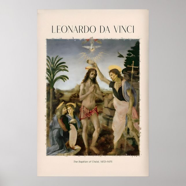 Impressão de Arte de Leonardo da Vinci O Batismo d (Frente)