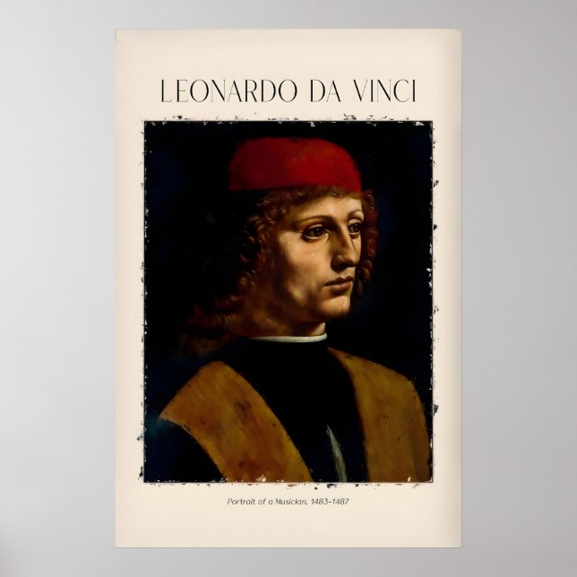 Impressão de Arte de Leonardo da Vinci - Retrato d (Frente)