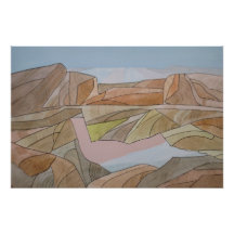 Impressão de Arte de Linha de Aquarela de Praia Pe