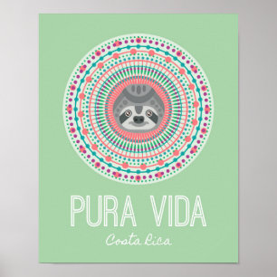 Impressão de Arte de Mandala Verde da Costa Rica