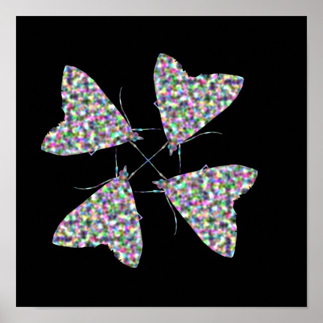 Impressão de Arte de Mariposa Multicolorida (Frente)