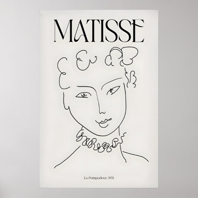 Impressão de Arte de Matisse La Pompadour951 Linha (Frente)