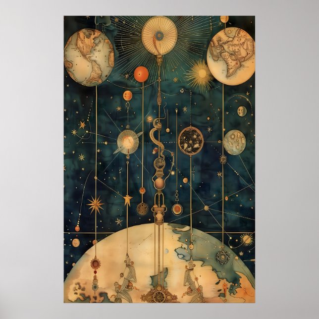 Impressão de Arte de Mecânica Celeste Estrela Vint (Frente)