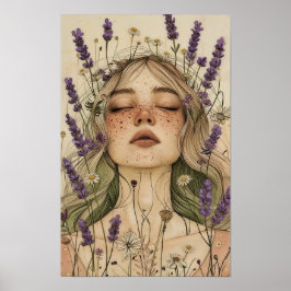 Impressão de Arte de Menina Cottagecore Estética