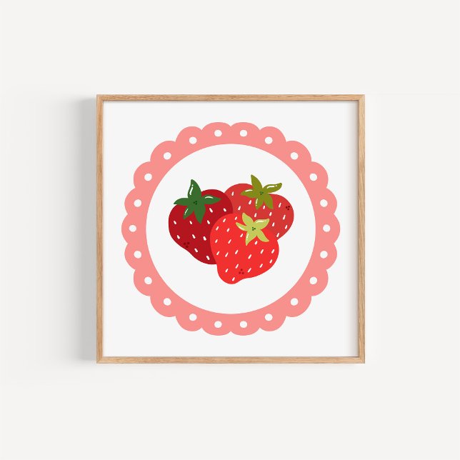 Impressão de Arte de Morango Coquette Desenhada à  (Criador carregado)