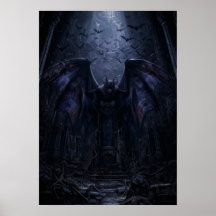 Impressão de Arte de Morcego Gótico Noite Escura