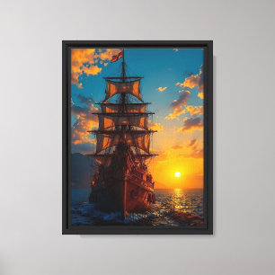 Impressão de Arte de Muro de Canvas Pirata Sunset