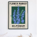 Impressão de Arte de Nascimento Personalizado do M<br><div class="desc">Este impressão de arte está no estilo de um poster de mercado de flores. As flores são Delfinium, que são a flor do nascimento de julho. Há espaço para personalizar o texto para mudar a localização para um lugar especial para você e a legenda para o nome ou data de...</div>